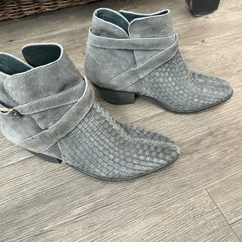 Free People Detailed Suede Booties